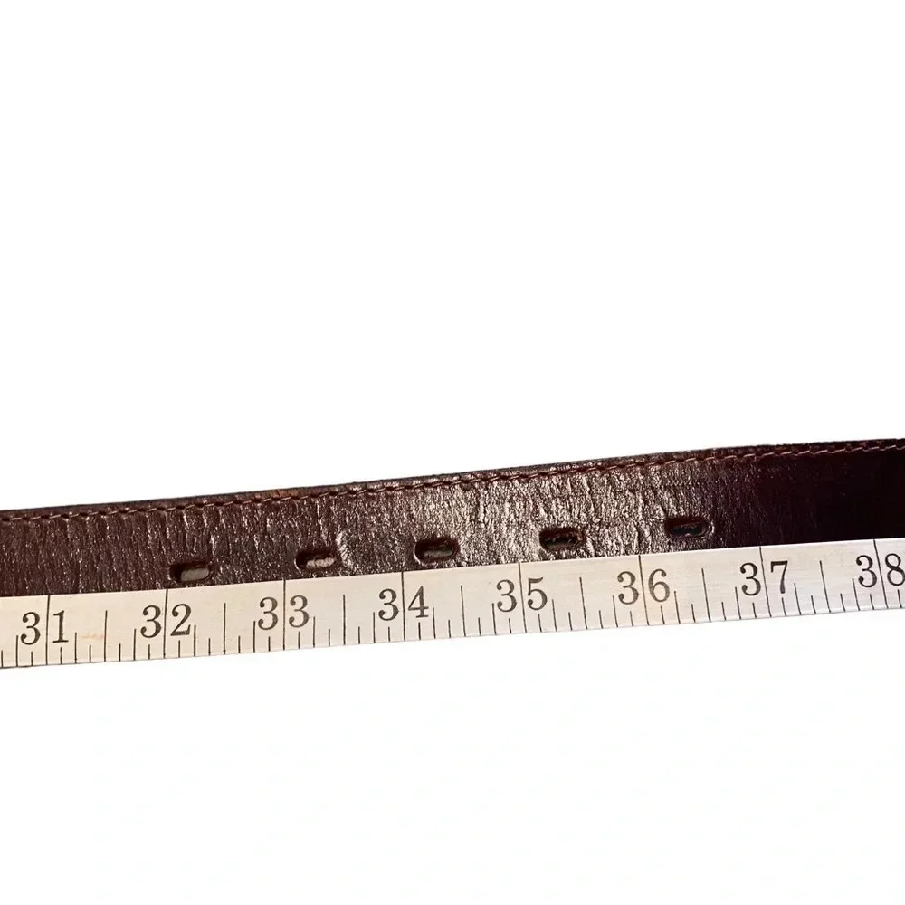 Vintage  Brown Leather hand crafted belt timeless classic design minimalist